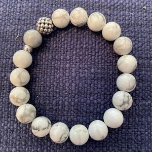 Lagos Howlite Silver Station Bead Bracelet